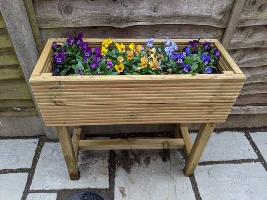 Raised Elevated Decking Bed Planter Box With Legs Tanalised Pressure Treated Trough Outdoor