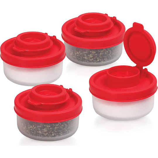 Perle Rare - bpa Free Clear Plastic Salt and Pepper Shakers, Travel Kit, For Salt, Pepper, Spices, Ideal for Camping, Hiking, Outdoor Cooking,