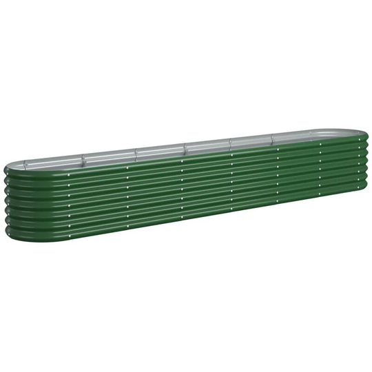 Garden Planter Powder-coated Steel 260x40x36 cm Green Vidaxl Green