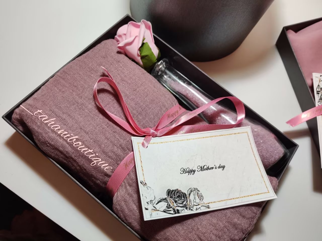 Fragranced Scarf Bath Salt Gift Box, Spring, Scarves, Spa , Perfumed Flowers, Hijab Bouquet, For Her, Custom