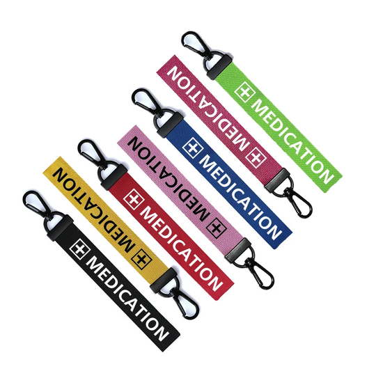Medication Key Chain Keyring Luggage Tag Zipper Pull Bag Ring Medicine Bag Medical Tag