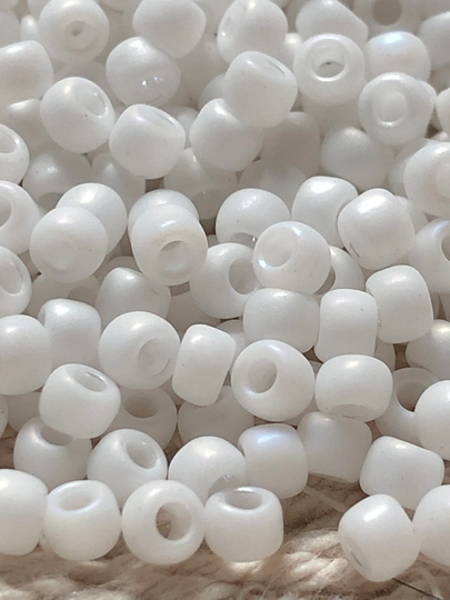 New Toho Round Seed Beads, 8/0, Matte - Color Opaque Rainbow White, | Tr-08-761, Qty 20 Grams, 3mm Beads