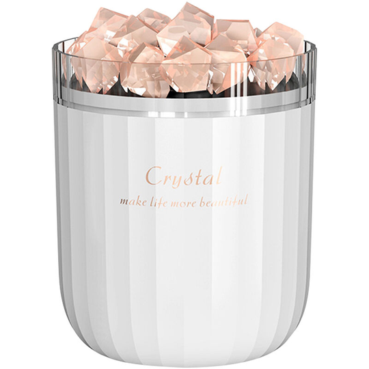Crystal Salt Stone Humidifier Colorful Light Mist Humidifier Portable Quiet usb Essential Oil Diffuser Humidifier Cool Mist Air Humidifier, White