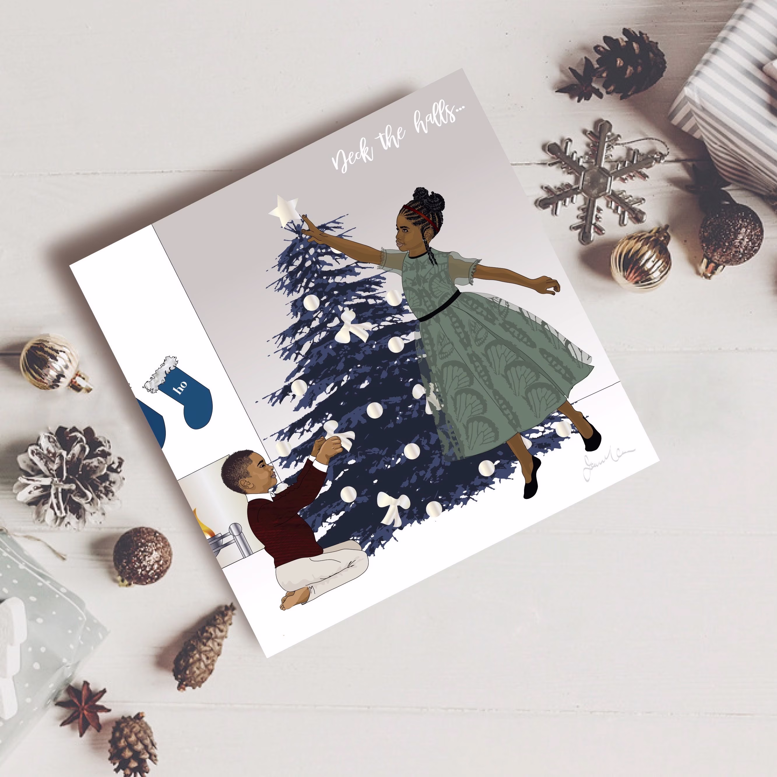 Deck The Halls, Black Christmas Cards, Seasons Greetings