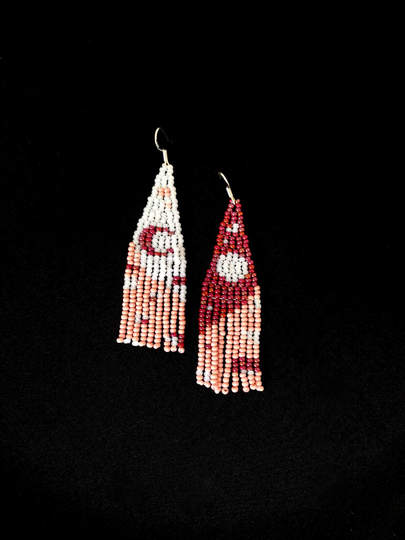 Beige Gradient Long Seed Bead Earrings Beaded White Chandelier Dangle Fringe Boho Earring Gift