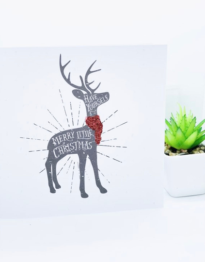 Reindeer Christmas Cards | Card Dog Contemporary Words Seasons Greetings
