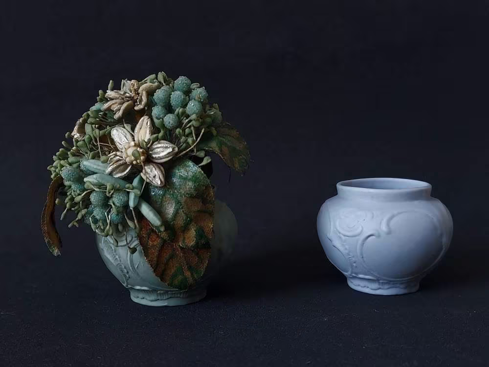 Antique Miniature Bisque Vases Or Planters