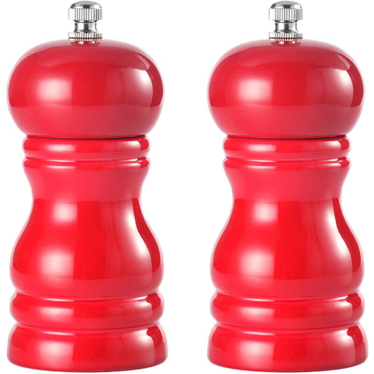 Solid wood pepper grinder manual pepper grinder seasoning bottle pepper pu paint pepper mill red