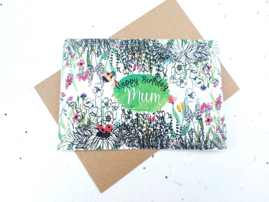 Plantable Seed Paper Birthday Card For Mum Eco Friendly Cards Blank Inside