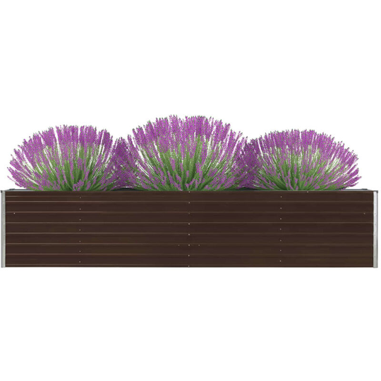 Garden Planter Galvanised Steel 320x80x45 cm Brown VDTD30201 - Topdeal