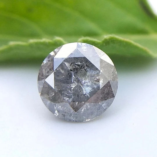 0.81 Ct 5.80 X 3.80 Mm Round Brilliant Cut Diamond, Shape Salt & Pepper Diamond Ring Jewelry, Bd288