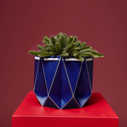 Origami Self Watering Eco Plant Pot: 18cm - Navy