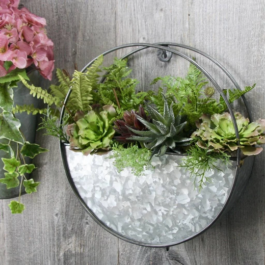 Zinc Round Wall Planter Ltzaf039