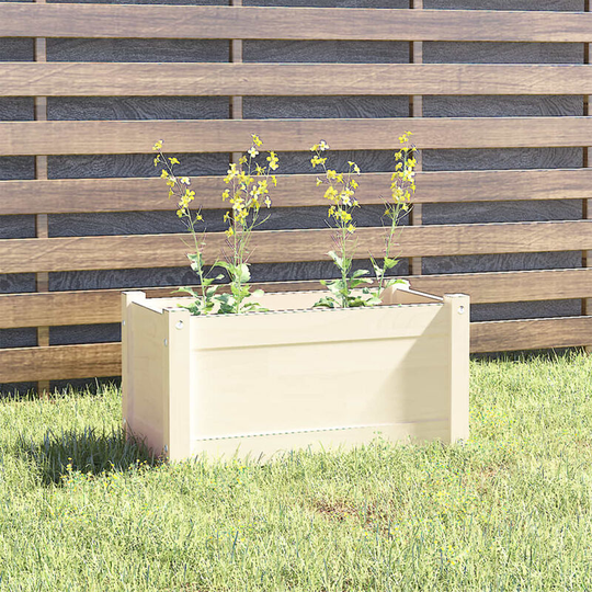 Asupermall - Garden Planter White 60x31x31 cm Solid Pinewood