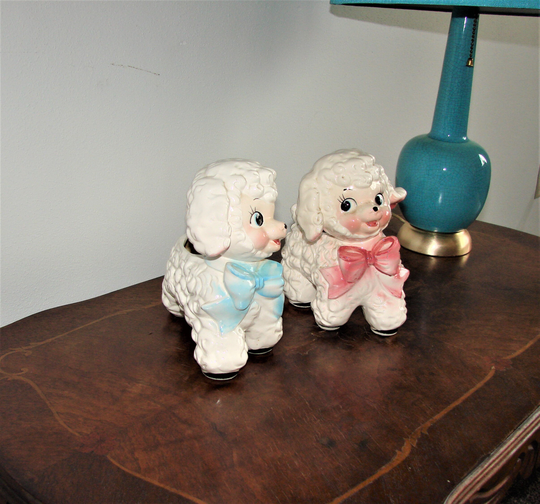 Both 1950S Planters/Male & Female Sheep Rare Pair Darling Nursery Free Shipping
