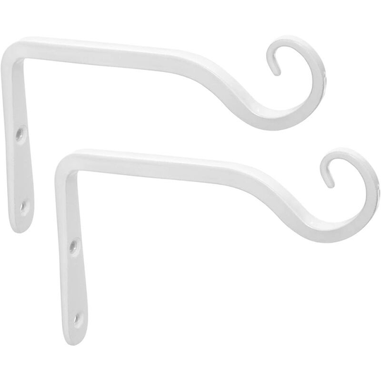 2-Pack Wall Hook Hanging Plant Stands for Bird Feeders, Planters, Lanterns, White - Muff
