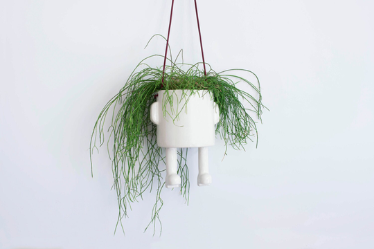 Hanging Planter - Happy Hanging Art. Handmade Ceramic Pot