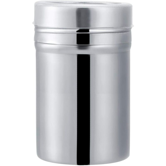 Heguyey - Stainless Steel Powder Shaker, Reusable Seasoning Salt Pepper Jar, Kitchen Condiment Container, Bottle Canister, Cocoa Sugar Storage Cup