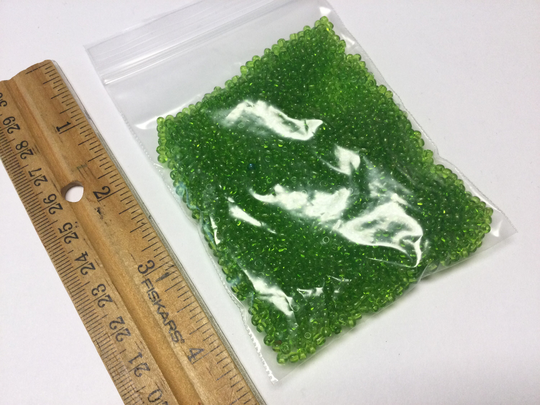 Green Antique Seed Beads, Size 10 Vintage Green Sewing Supplies, Beads