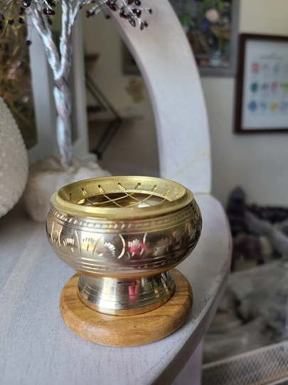 Brass Resin Burner, Altar Decor, Housewarming Gift