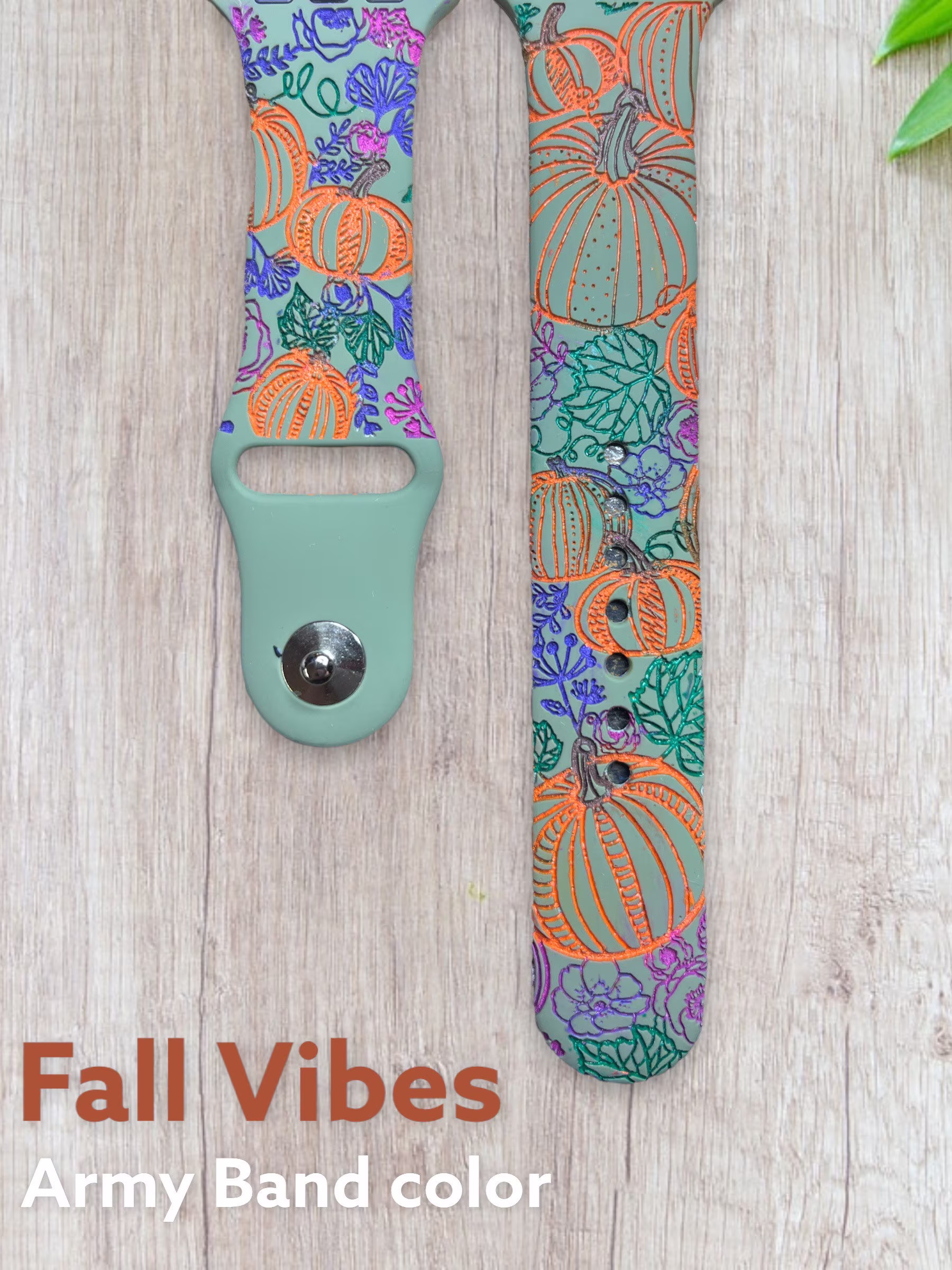 Thanksgiving Fall Vibes, Engraved Smart Watch Band, Samsung Watchband, Fitbit Versa 2 , Pumpkin Season, Thanksgiving, Pumpkin