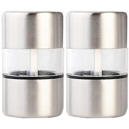 Fvbjd - Premium Sea Salt and Pepper Grinder Set, Small Portable Ceramic Salt & Pepper Shakers