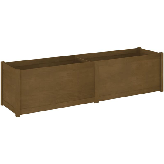 Garden Planter Honey Brown 200x50x50 cm Solid Pinewood Vidaxl Brown