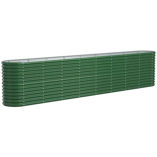Garden Planter Powder-coated Steel 332x40x68 cm Green Vidaxl Green