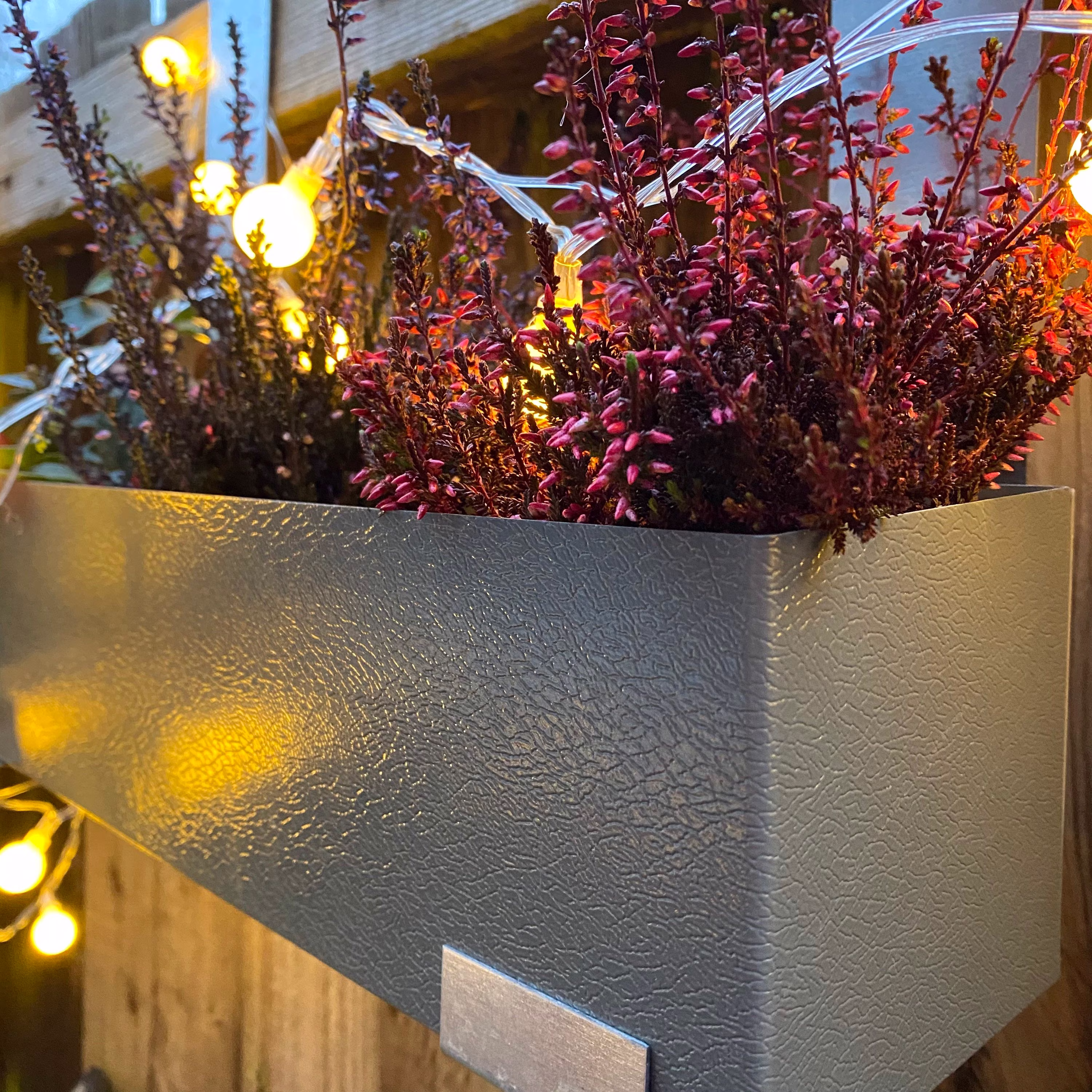 Merlin Grey Metal Window Box | Handmade Planter Kitchen Windowsill Herb Planter Balcony Recycled