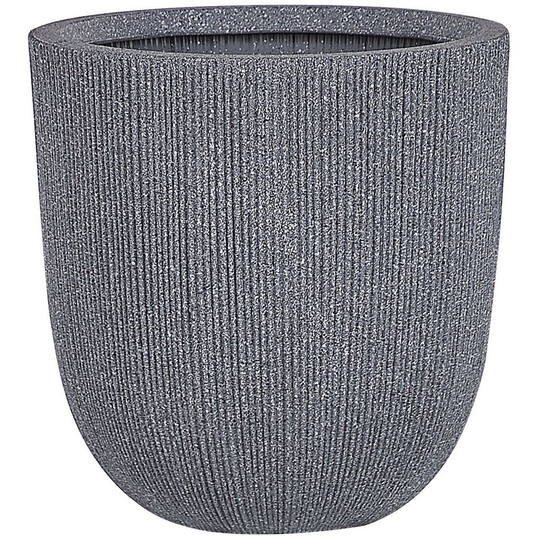 Modern Outdoor Plant Pot Planter Tall Round 38 x ø 37 cm Grey Chios - Grey