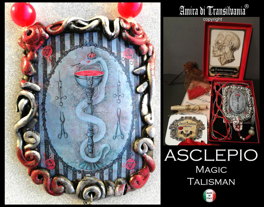 Asclepio Talisman Protective Amulet Pendant Charm Victorian Witch Handmade Jewelry Necklace Antique Medicine Witchcraft Wicca Health Symbol