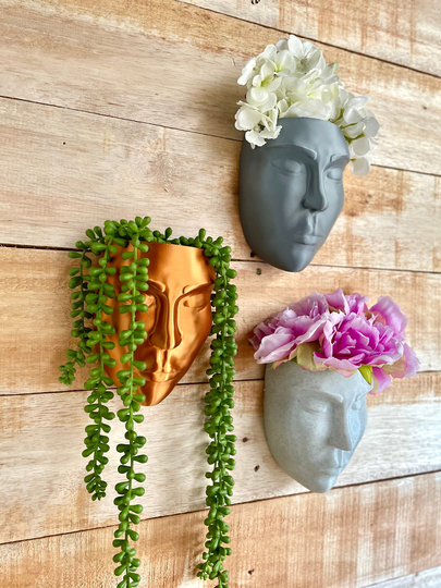 Wall Planter, Face Hang Decor, Head Art Plant Pot, Secret Storage