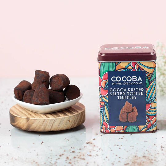 Cocoa Dusted Salted Toffee Truffles Gift Tin