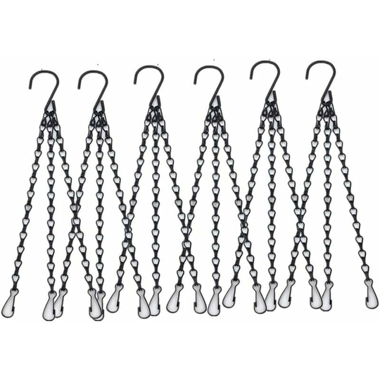 Pieces Black 3 Strand Hanging Chains 41cm (16') Hanging Basket Chain for Feeders, Plant, Flower Pots Bird Planters Lanterns Ornaments