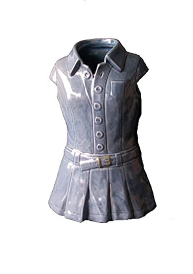 Large Plant Pot Novelty Ceramic Denim Look Dress Planter Ornament Flower Vase
