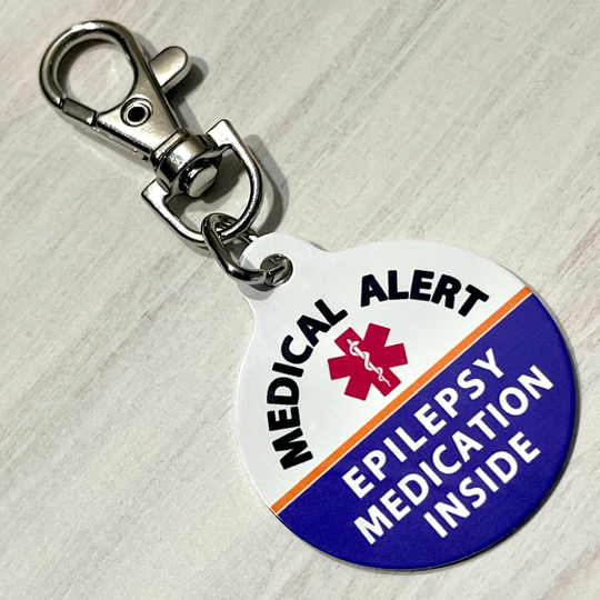 Epilepsy Medication Inside Medical Alert ID | Medicine Supply Bag Charm First Aid Pouch Epileptic Seuzure Medic Walker Tote