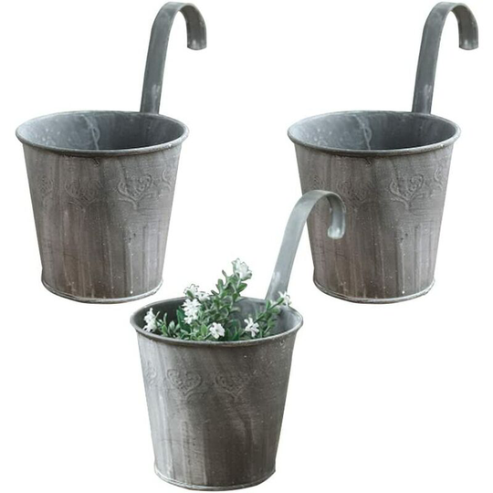 Briday - Set of 3 hanging flower pots for balcony