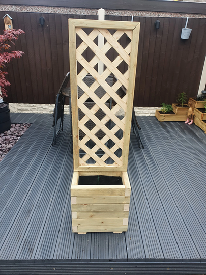 40cm X 25cm Wooden Treated Planter With 100cm Trellis