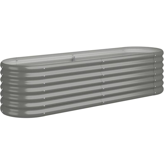 Garden Planter Powder-coated Steel 152x40x36 cm Grey Vidaxl Grey