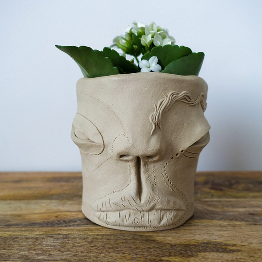 Tarmo - Handmade Weird Pot, Unique Vase, Head Planter, Kawaii Cute Face Planters