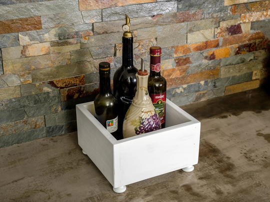Contemporary Rustic Kitchen Storage Caddy For Olive Oil, Oils, Salt Pig, Herbs, Spices, Rubs Storage, Farmhouse Countertop Display