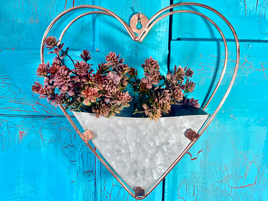 Zinc Heart Wire Wall Planter Ltzaf136