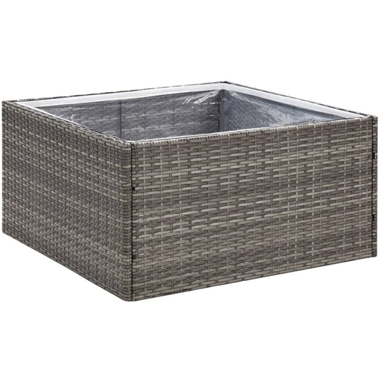 Vidaxl - Garden Planter Grey 80x80x40 cm Poly Rattan Grey