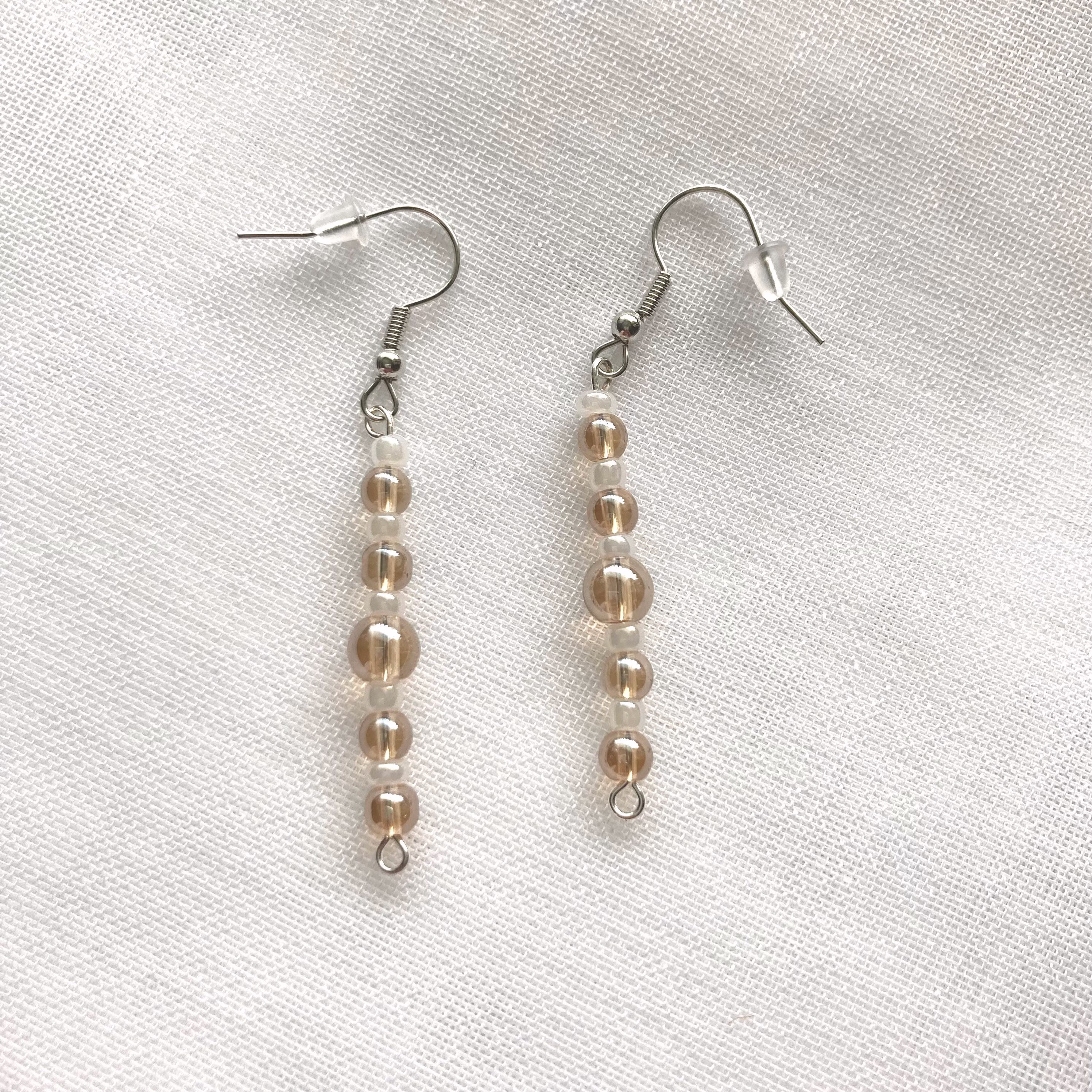 Shiny Seed Bead Dangle Earrings | Beaded Classy