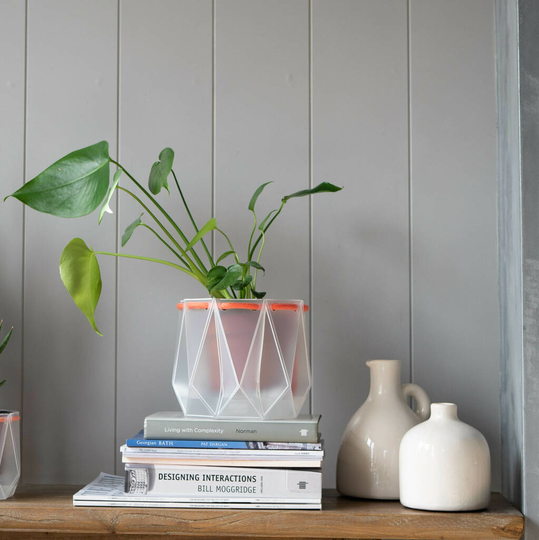 Origami Self Watering Eco Plant Pot: 15cm - Coral Cord