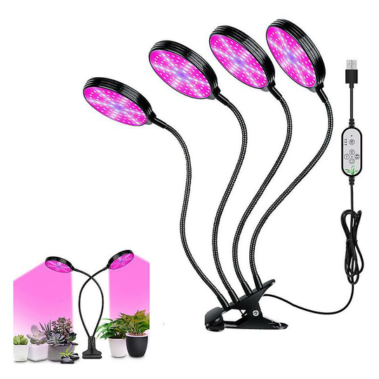 Sun Flowergb - 4 Heads Led Full Spectrum Plant Grow Light Lamp For Indoor Seeds Flower Growing