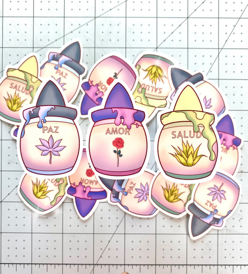 Herbal Natural Plant Witchy Medicine Spell Jars Sticker Set