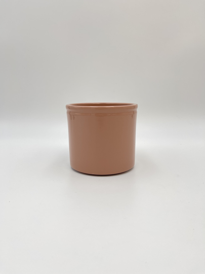 Eta Pink Ceramic Houseplant Pot, 14 cm Planter, Cylindrical Glazed, Glossy Indoor House Plant Plant, Gift Ideas