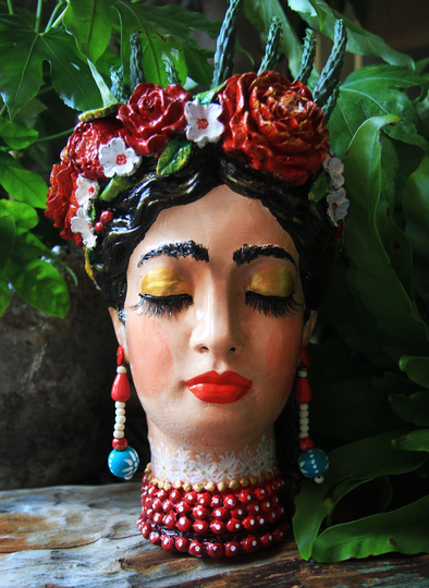 Slawa Slavic Human Face Shaped Flower Pot