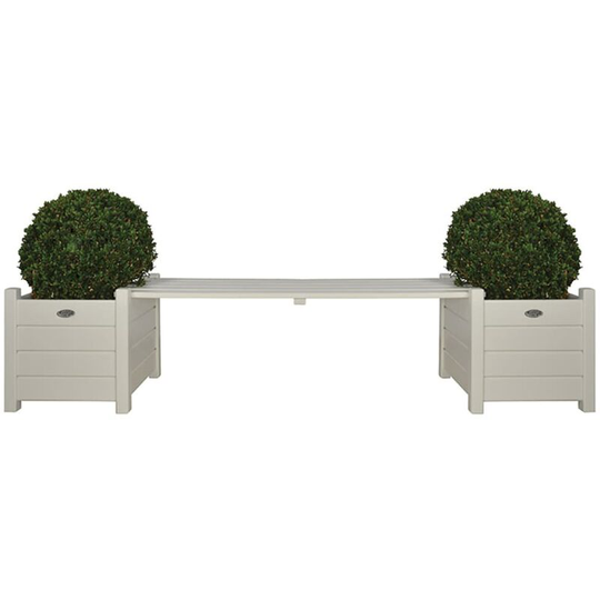 Planters with Bridge Bench White CF33W Esschert Design White